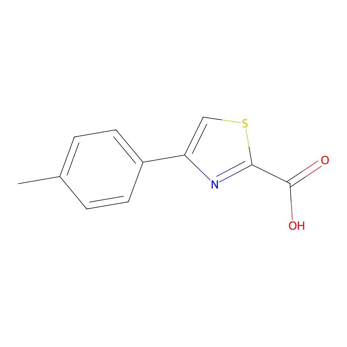 4-(4-Methylphenyl)-1,3-thiazole-2-carboxylic acid molecular structure, CAS 123971-35-7
