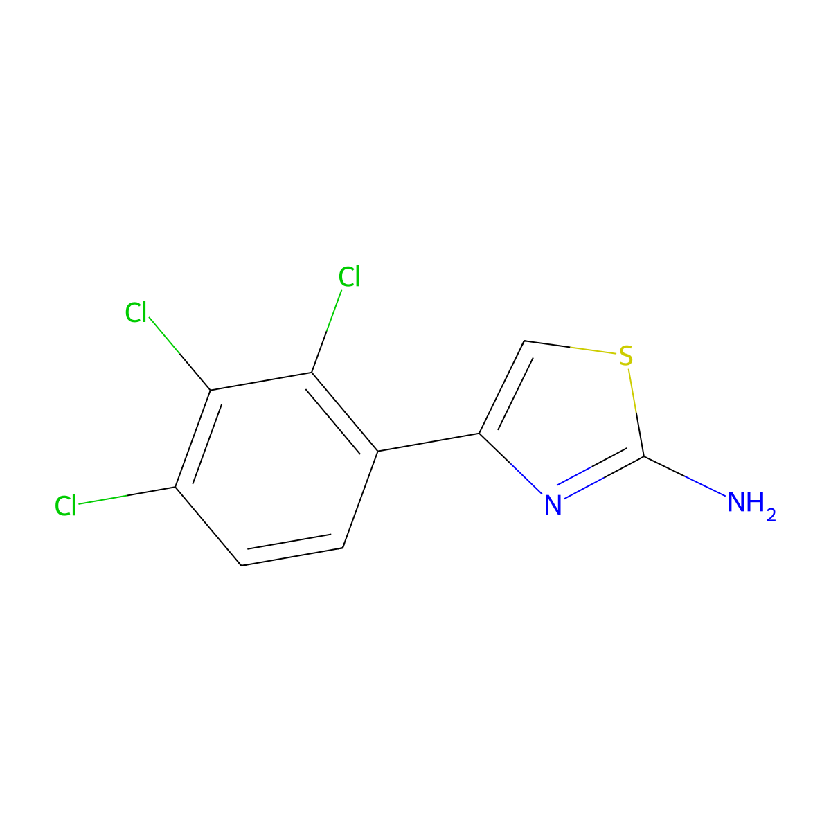 4-(2,3,4-Trichloro-phenyl)-thiazol-2-ylamine molecular structure, CAS 123971-41-5