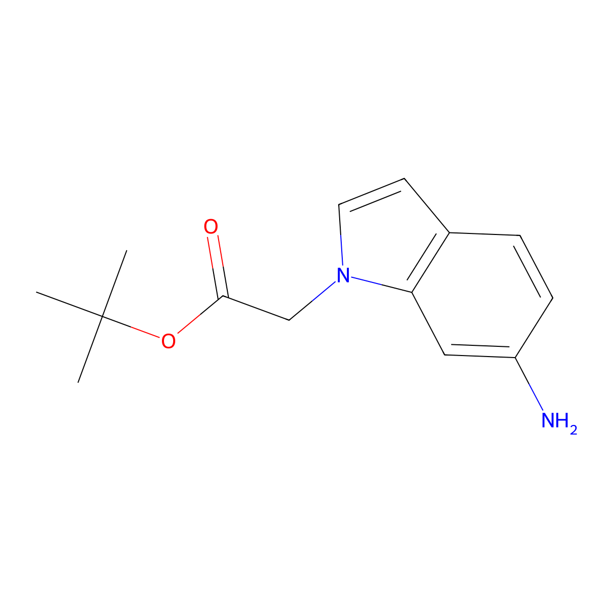 tert-butyl 2-(6-amino-1H-indol-1-yl)acetate molecular structure, CAS 1239711-12-6