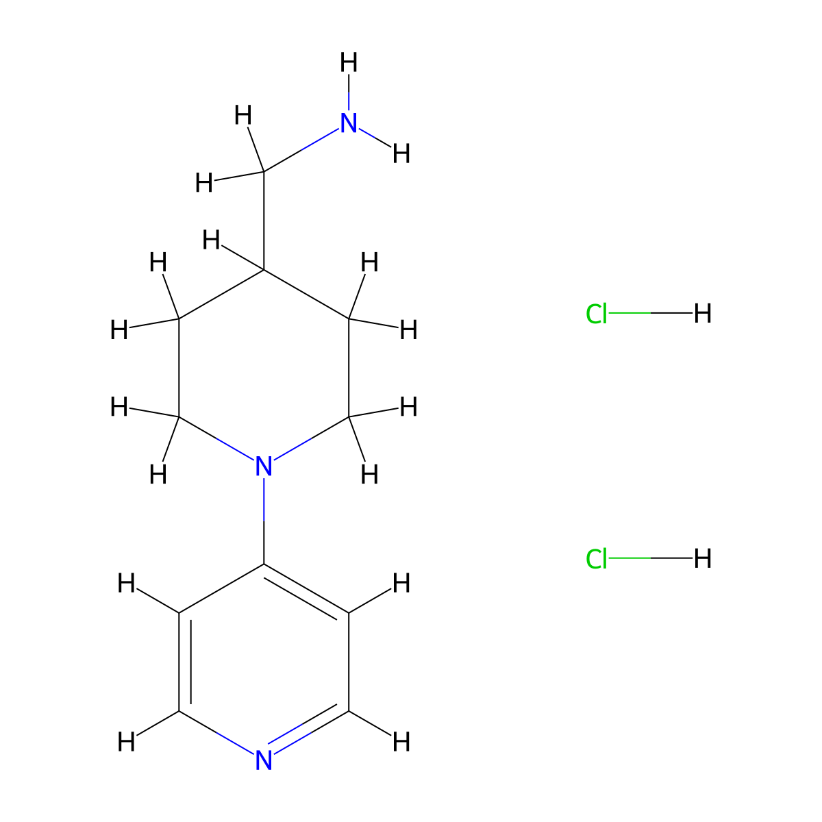 (1-(Pyridin-4-yl)piperidin-4-yl)methanamine dihydrochloride molecular structure, CAS 1239711-74-0