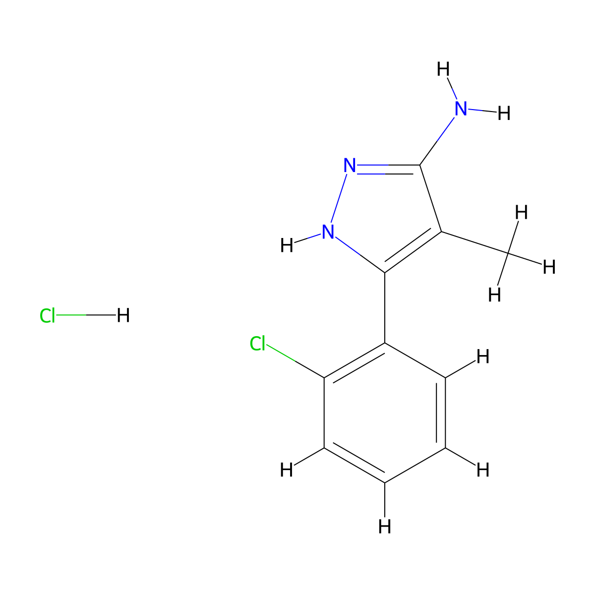 3-(2-Chlorophenyl)-4-methyl-1H-pyrazol-5-amine hydrochloride molecular structure, CAS 1239715-00-4