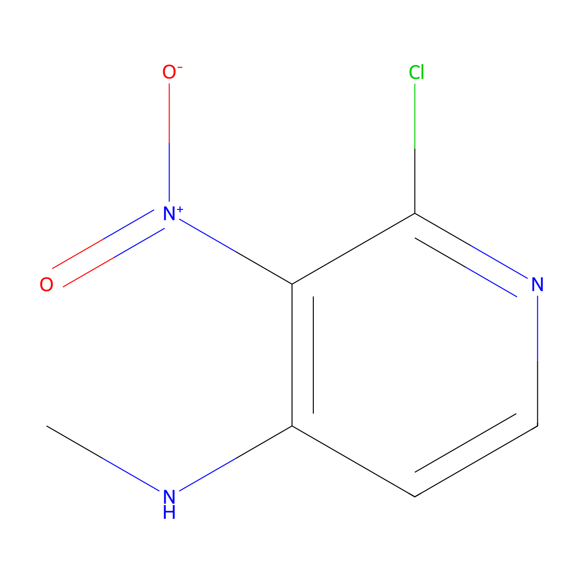 2-chloro-N-methyl-3-nitropyridin-4-amine molecular structure, CAS 1239719-69-7