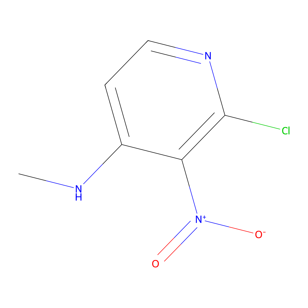 2-chloro-N-methyl-3-nitropyridin-4-amine molecular structure, CAS 1239719-69-7