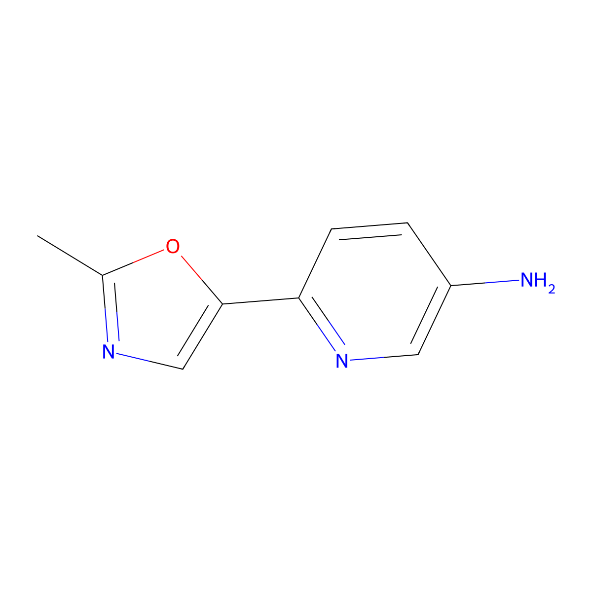6-(2-Methyl-1,3-oxazol-5-yl)pyridin-3-amine molecular structure, CAS 1239719-77-7