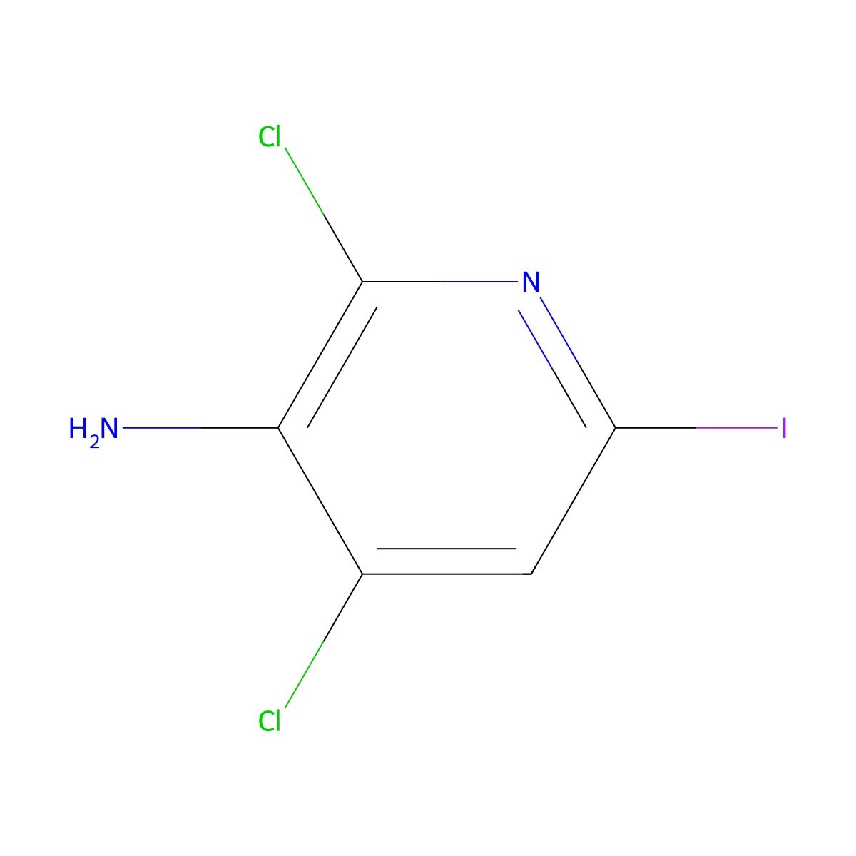 2,4-Dichloro-6-iodopyridin-3-amine molecular structure, CAS 1239719-94-8
