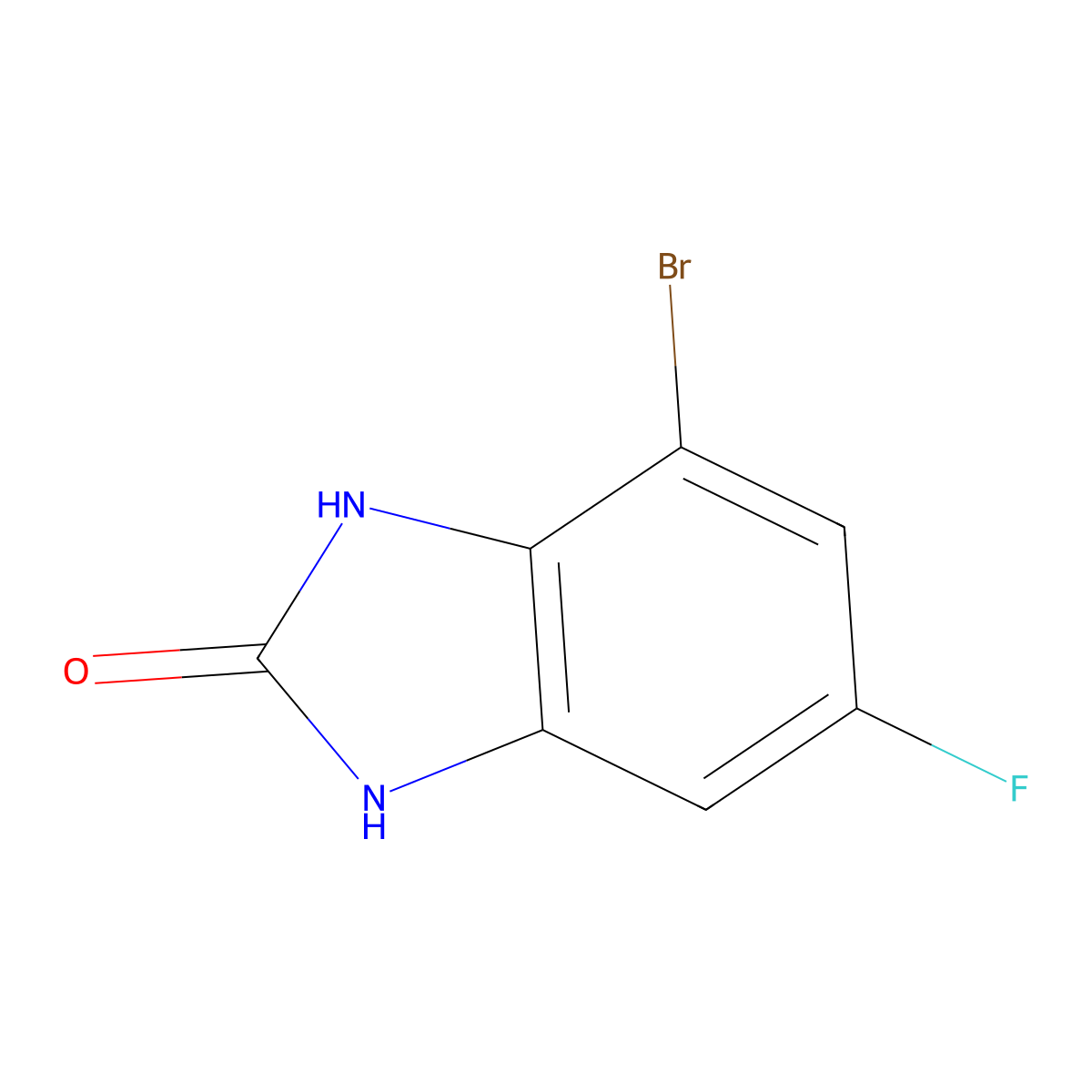 4-Bromo-6-fluoro-1,3-dihydro-benzoimidazol-2-one molecular structure, CAS 1239720-16-1