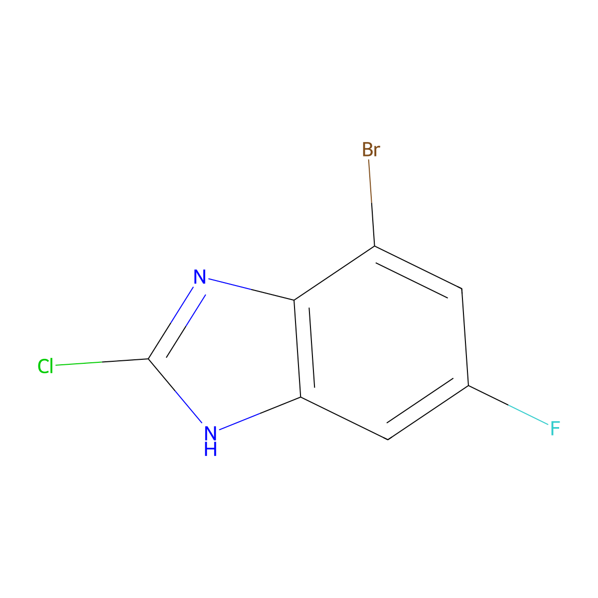 7-bromo-2-chloro-5-fluoro-1H-benzo[d]imidazole molecular structure, CAS 1239720-18-3