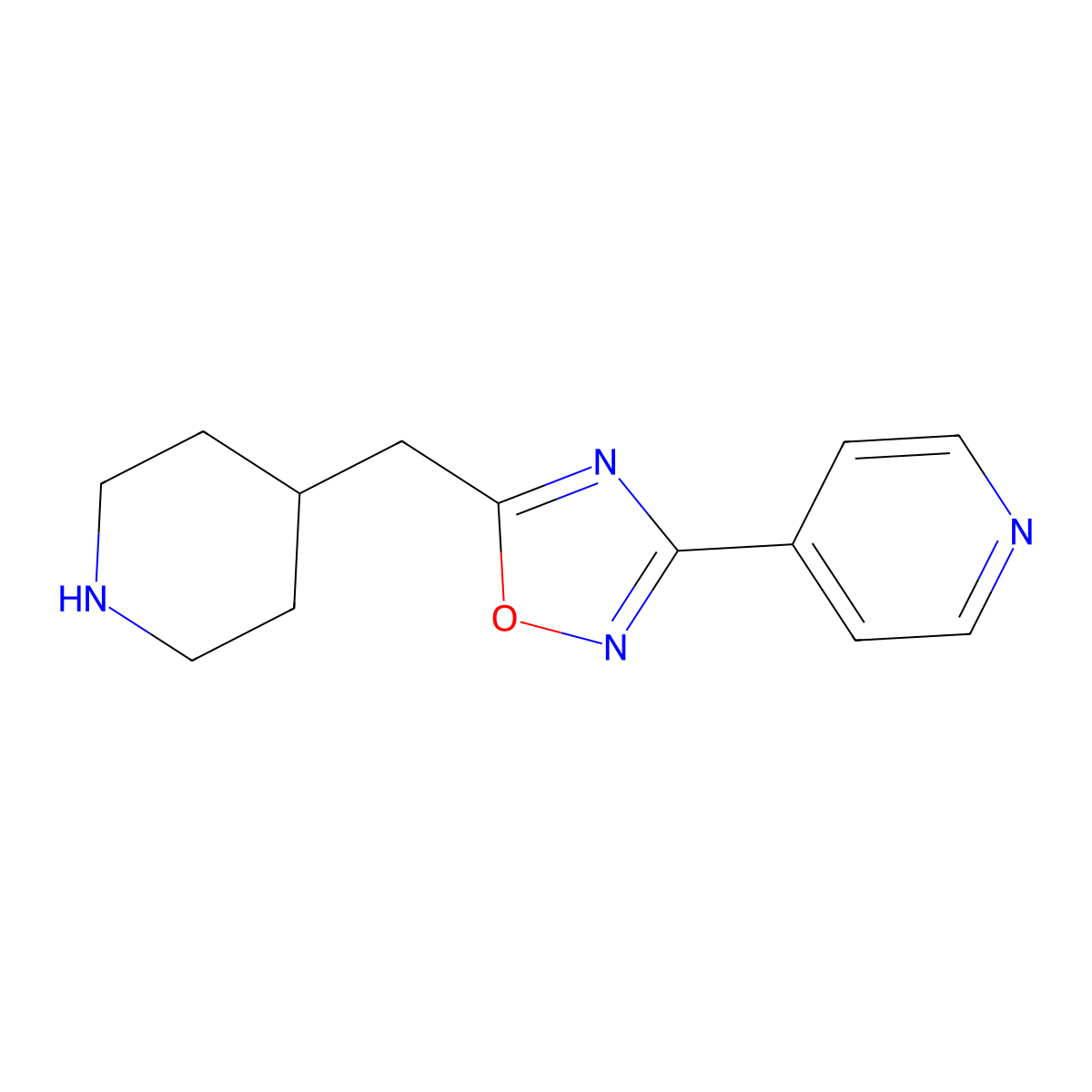 4-[5-(Piperidin-4-ylmethyl)-1,2,4-oxadiazol-3-yl]pyridine molecular structure, CAS 1239722-79-2