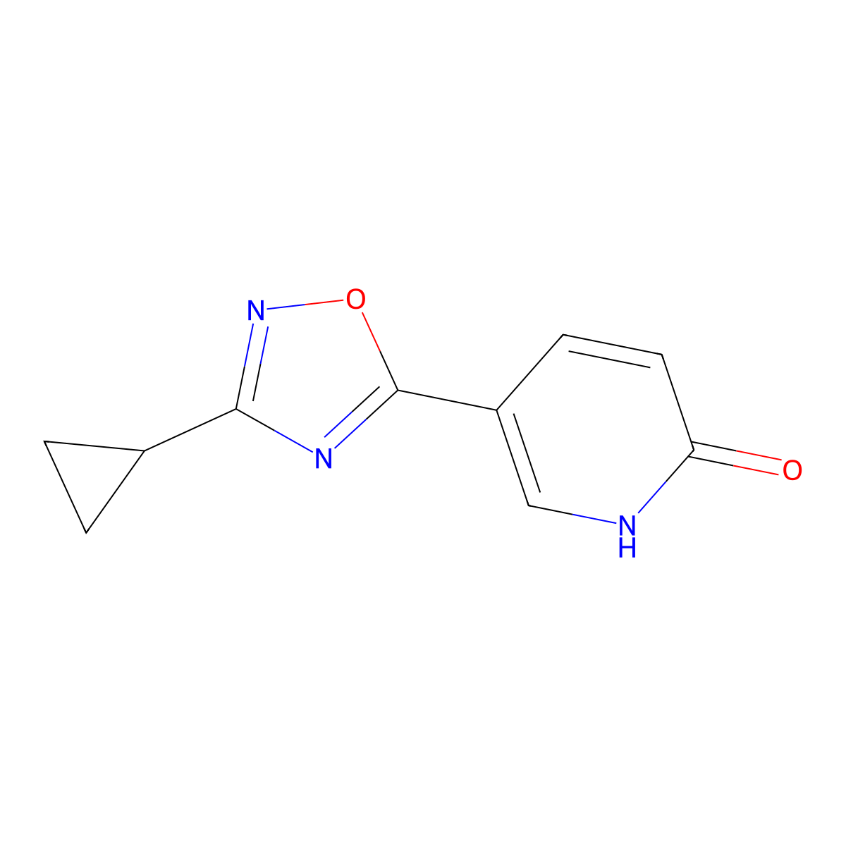 5-(3-cyclopropyl-1,2,4-oxadiazol-5-yl)pyridin-2(1H)-one molecular structure, CAS 1239723-27-3