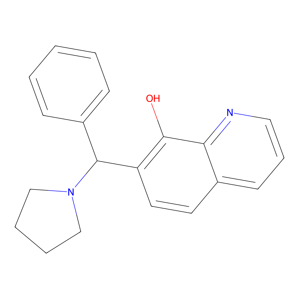 7-(Phenyl(pyrrolidin-1-yl)methyl)quinolin-8-ol molecular structure, CAS 1239723-28-4