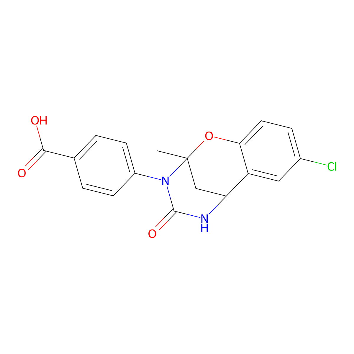 4-(8-chloro-2-methyl-4-oxo-5,6-dihydro-2H-2,6-methano-1,3,5-benzoxadiazocin-3(4H)-yl)benzoic acid molecular structure, CAS 1239724-24-3