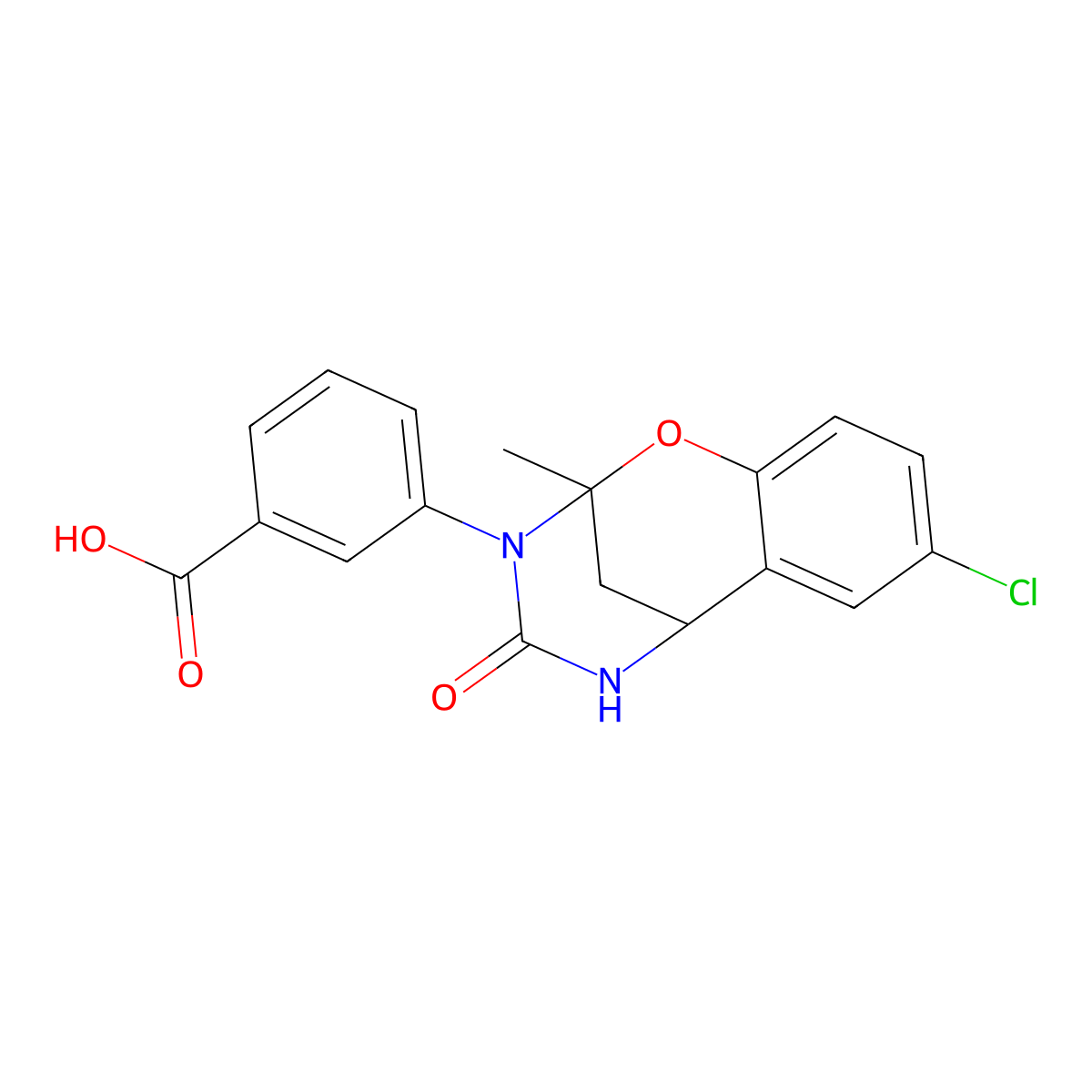 3-(8-chloro-2-methyl-4-oxo-5,6-dihydro-2H-2,6-methano-1,3,5-benzoxadiazocin-3(4H)-yl)benzoic acid molecular structure, CAS 1239724-30-1