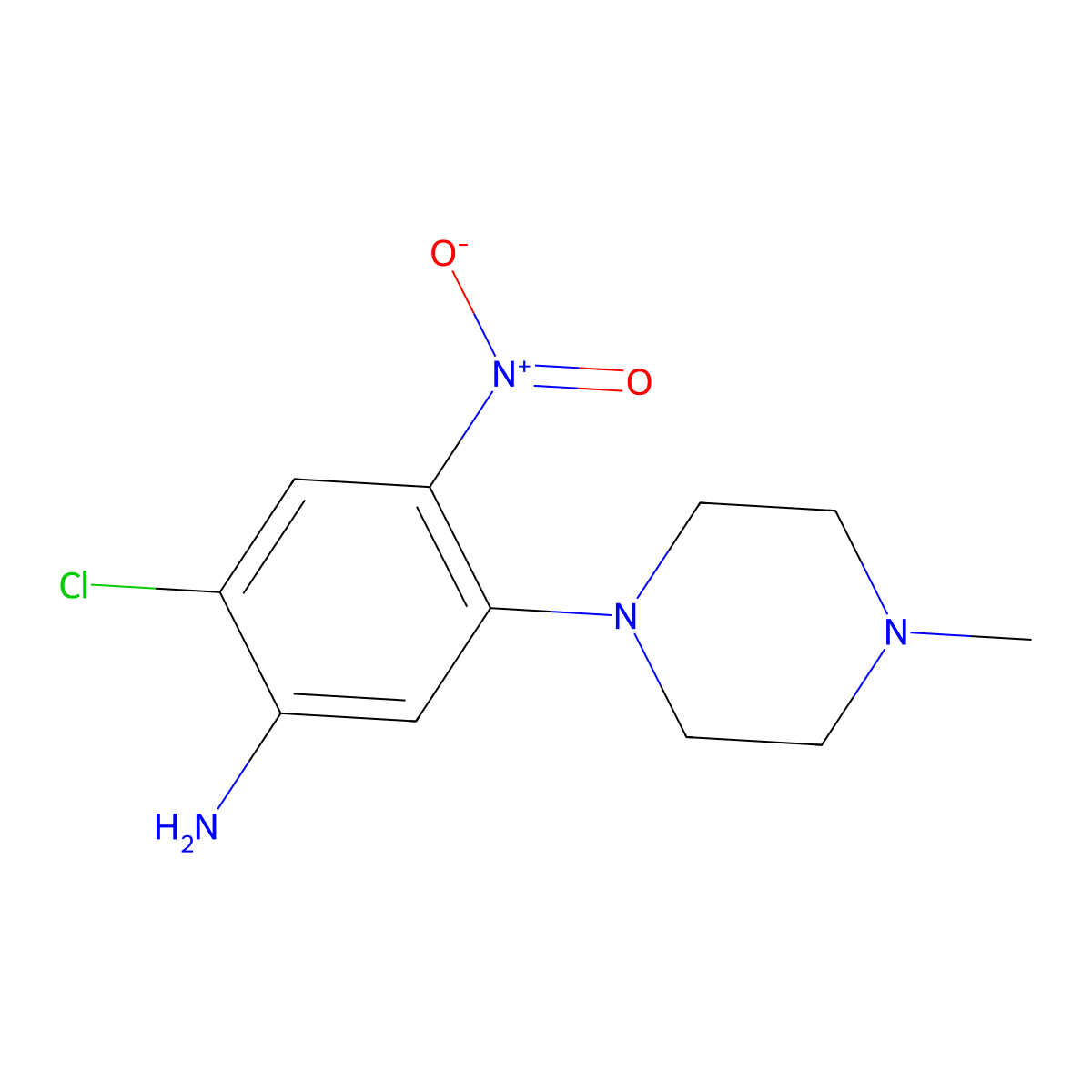 2-Chloro-5-(4-methylpiperazin-1-yl)-4-nitroaniline molecular structure, CAS 1239725-86-0
