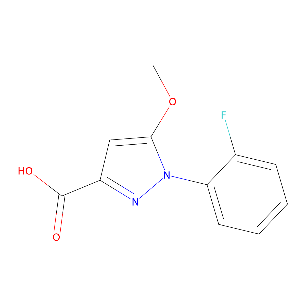 1-(2-Fluorophenyl)-5-methoxy-1H-pyrazole-3-carboxylic acid molecular structure, CAS 1239726-11-4