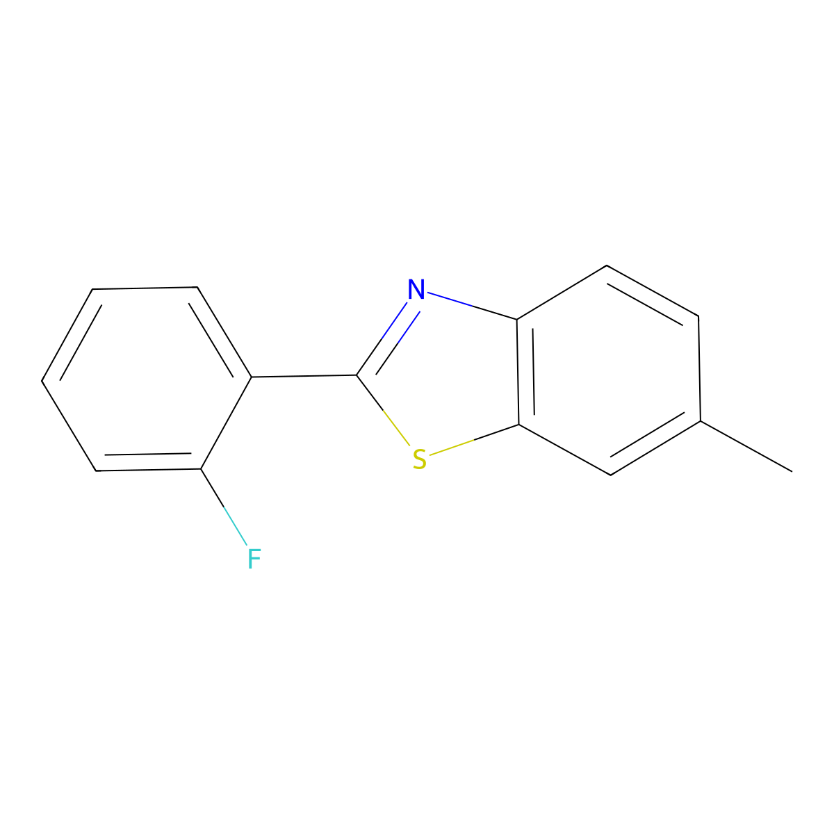 2-(2-Fluorophenyl)-6-methyl-1,3-benzothiazole molecular structure, CAS 1239727-90-2