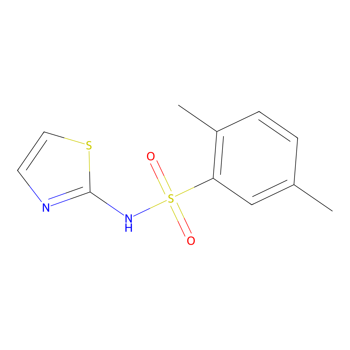 2,5-dimethyl-N-(1,3-thiazol-2-yl)benzenesulfonamide molecular structure, CAS 1239728-08-5
