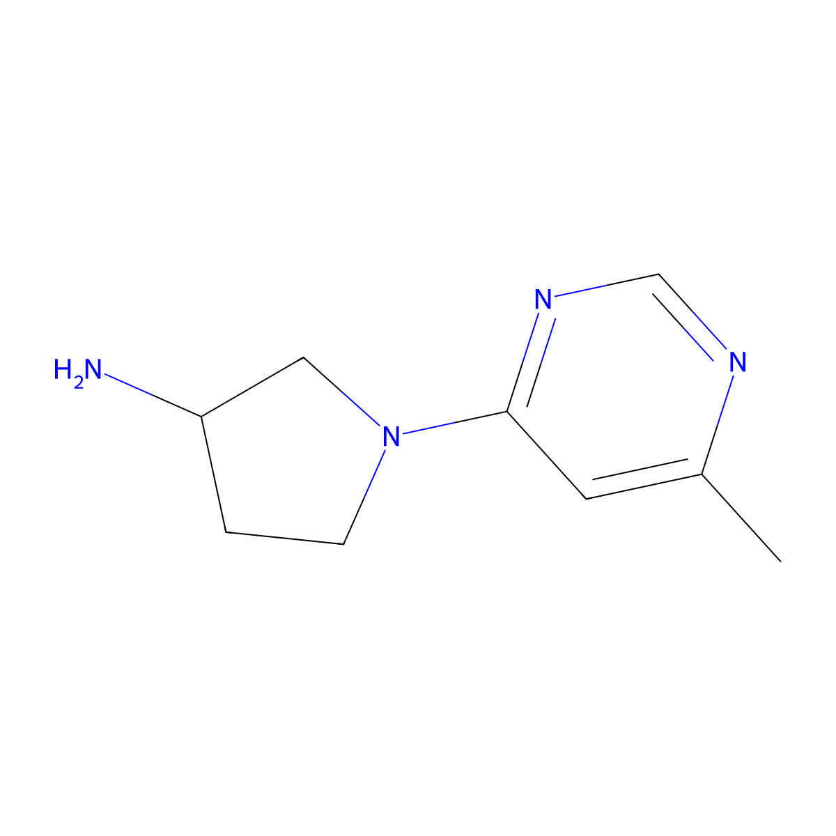 1-(6-Methylpyrimidin-4-yl)pyrrolidin-3-amine molecular structure, CAS 1239728-86-9