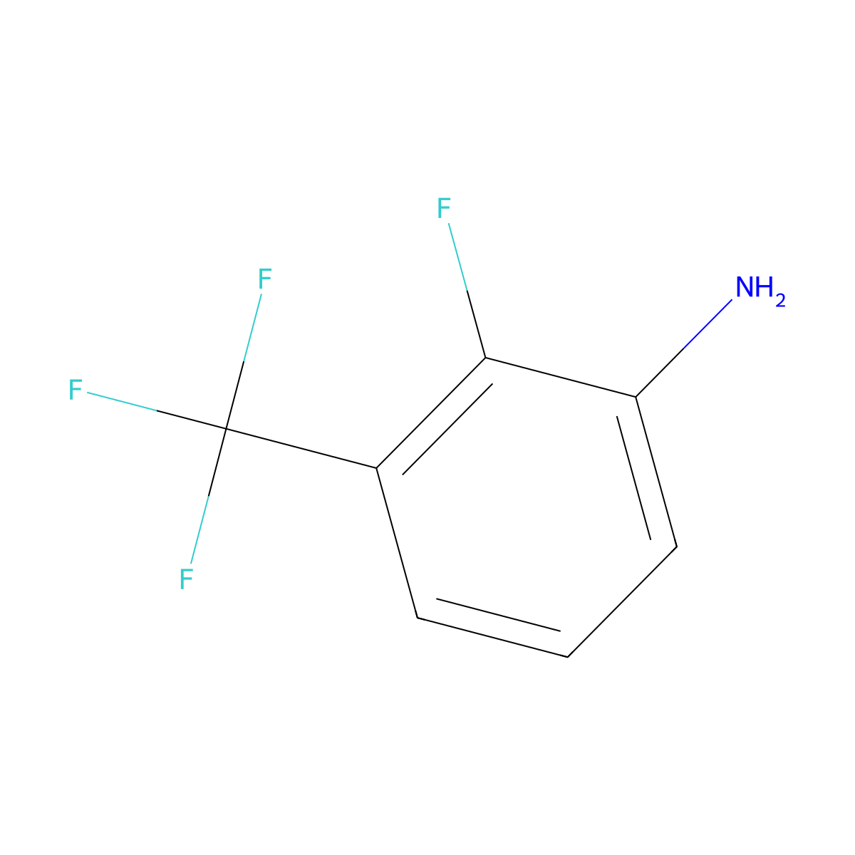 3-Amino-2-fluorobenzotrifluoride molecular structure, CAS 123973-25-1