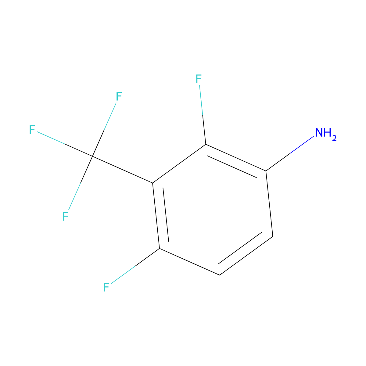 2,4-Difluoro-3-(trifluoromethyl)aniline molecular structure, CAS 123973-26-2