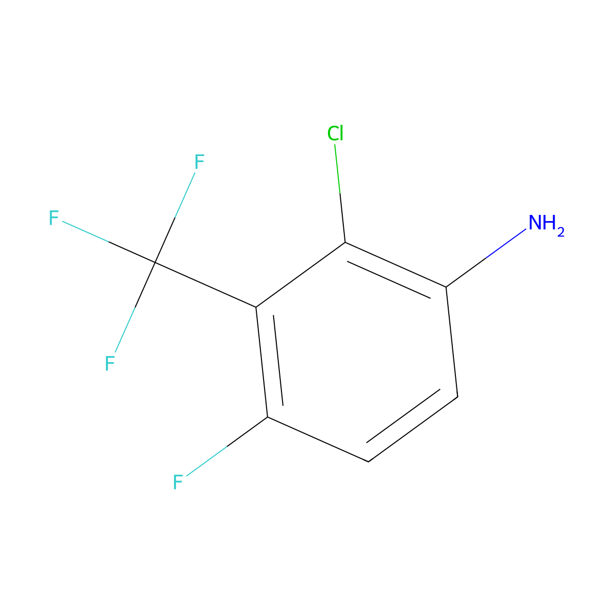 2-Chloro-4-fluoro-3-(trifluoromethyl)aniline molecular structure, CAS 123973-27-3
