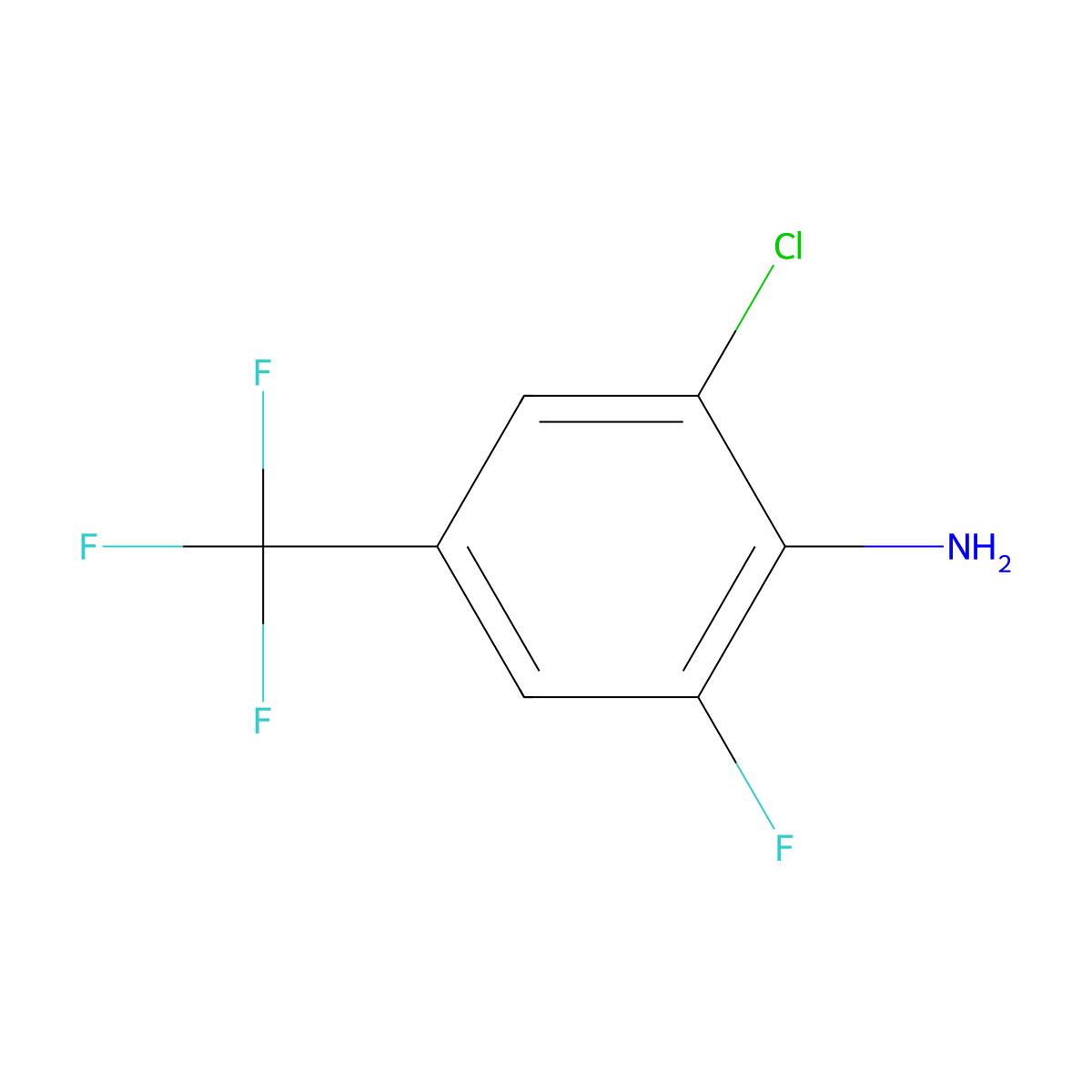 2-Chloro-6-fluoro-4-(trifluoromethyl)aniline molecular structure, CAS 123973-31-9