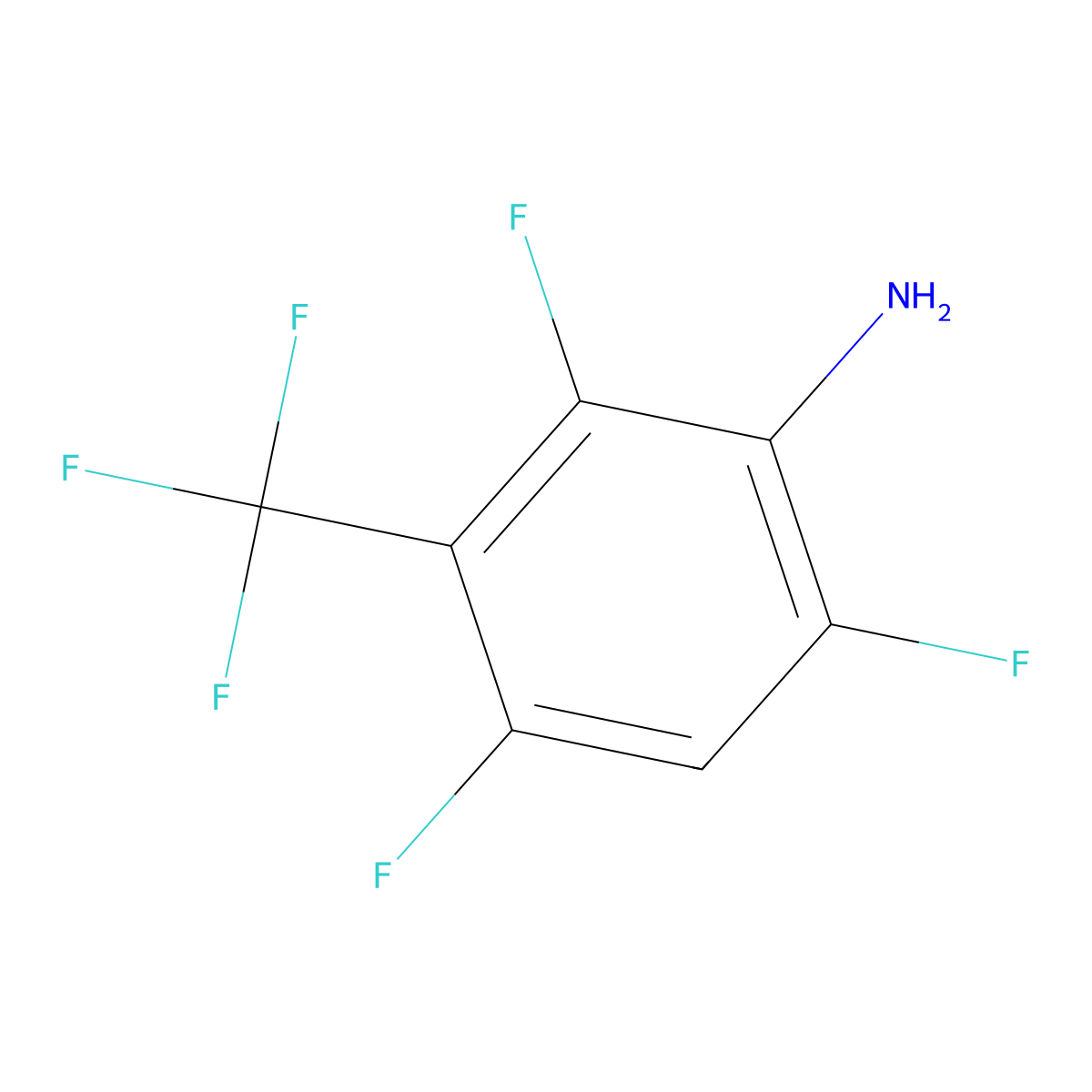 Benzenamine, 2,4,6-trifluoro-3-(trifluoromethyl)- molecular structure, CAS 123973-32-0