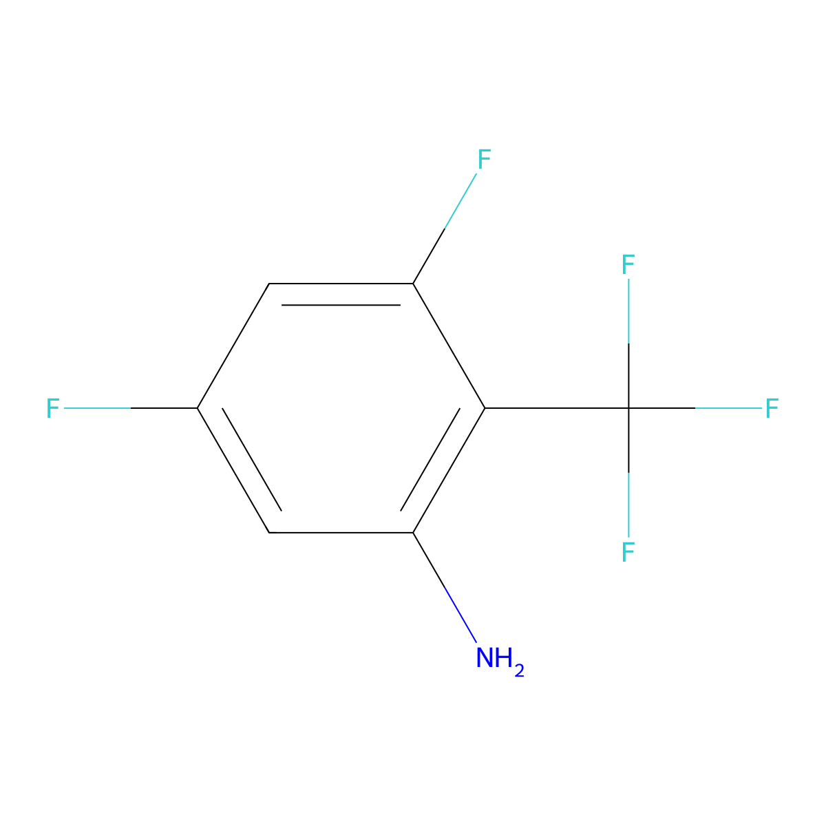 3,5-Difluoro-2-(trifluoromethyl)aniline molecular structure, CAS 123973-33-1