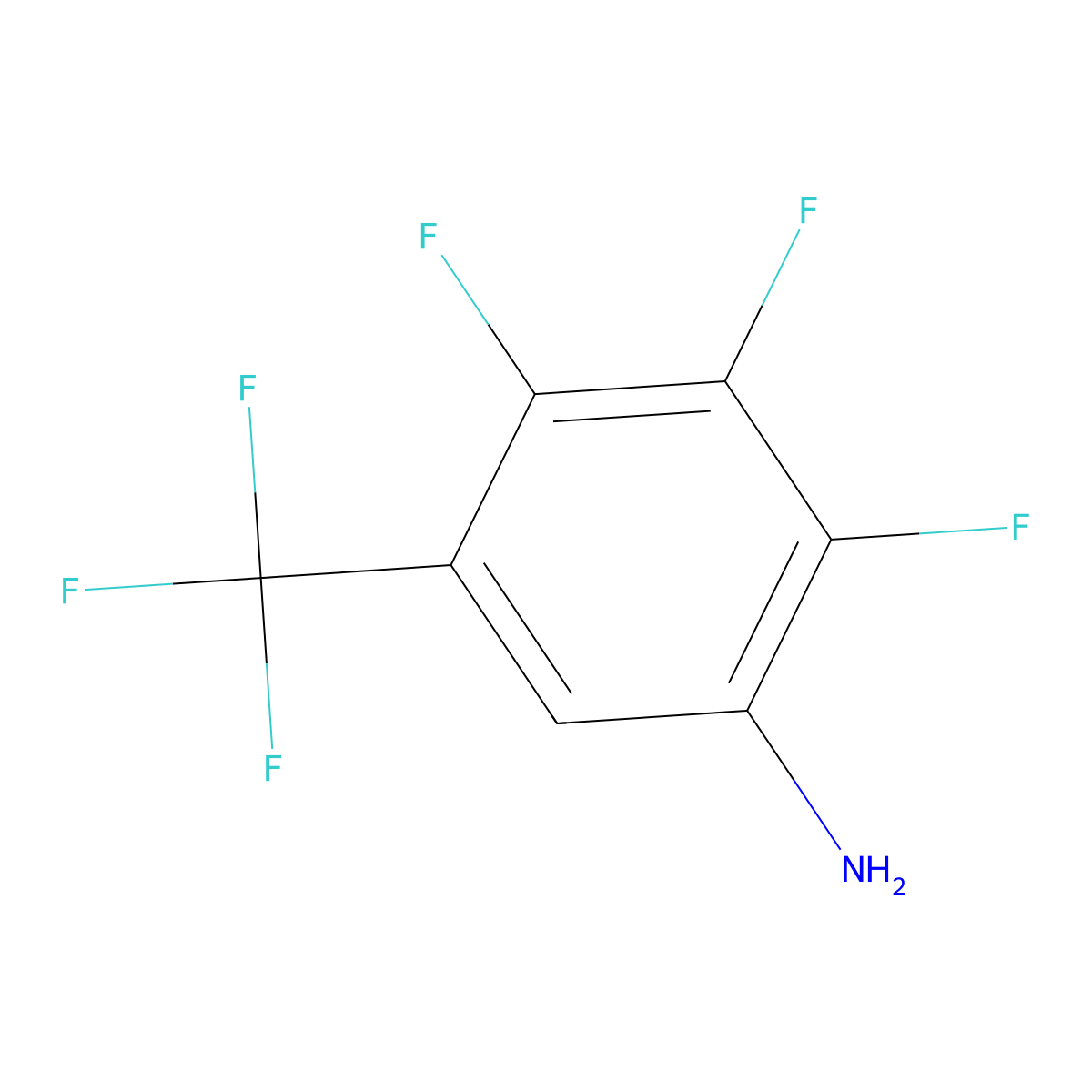 2,3,4-Trifluoro-5-(trifluoromethyl)aniline molecular structure, CAS 123973-35-3