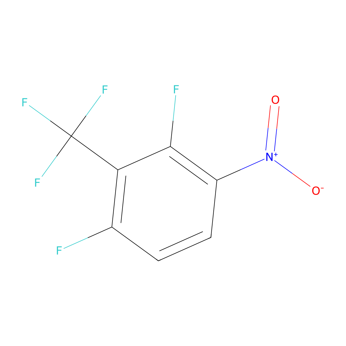 1,3-Difluoro-4-nitro-2-(trifluoromethyl)benzene molecular structure, CAS 123973-36-4
