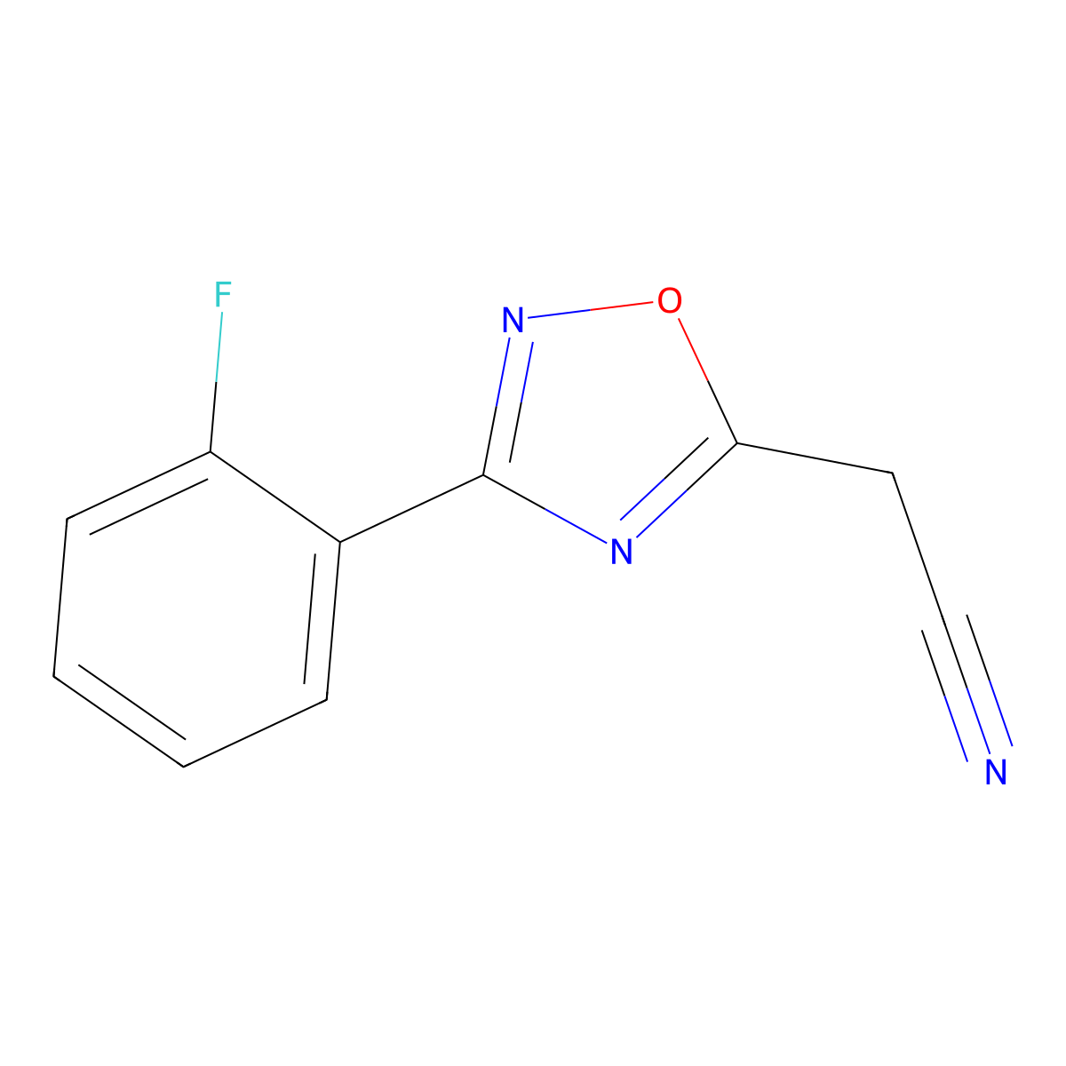 [3-(2-Fluorophenyl)-1,2,4-oxadiazol-5-yl]acetonitrile molecular structure, CAS 1239730-26-7
