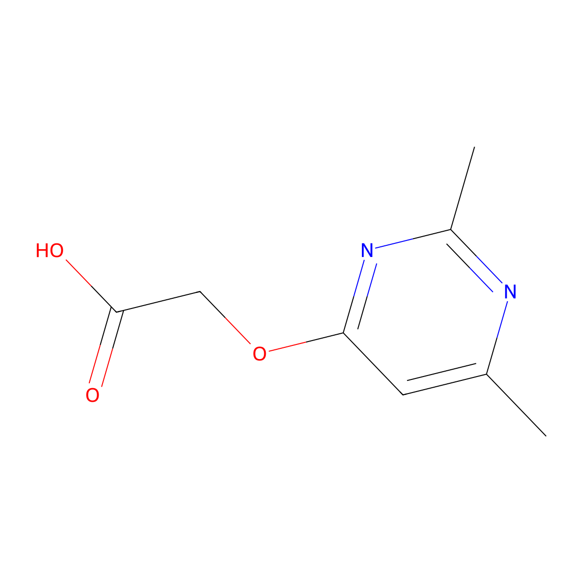 2-[(2,6-Dimethylpyrimidin-4-yl)oxy]acetic acid molecular structure, CAS 1239730-59-6