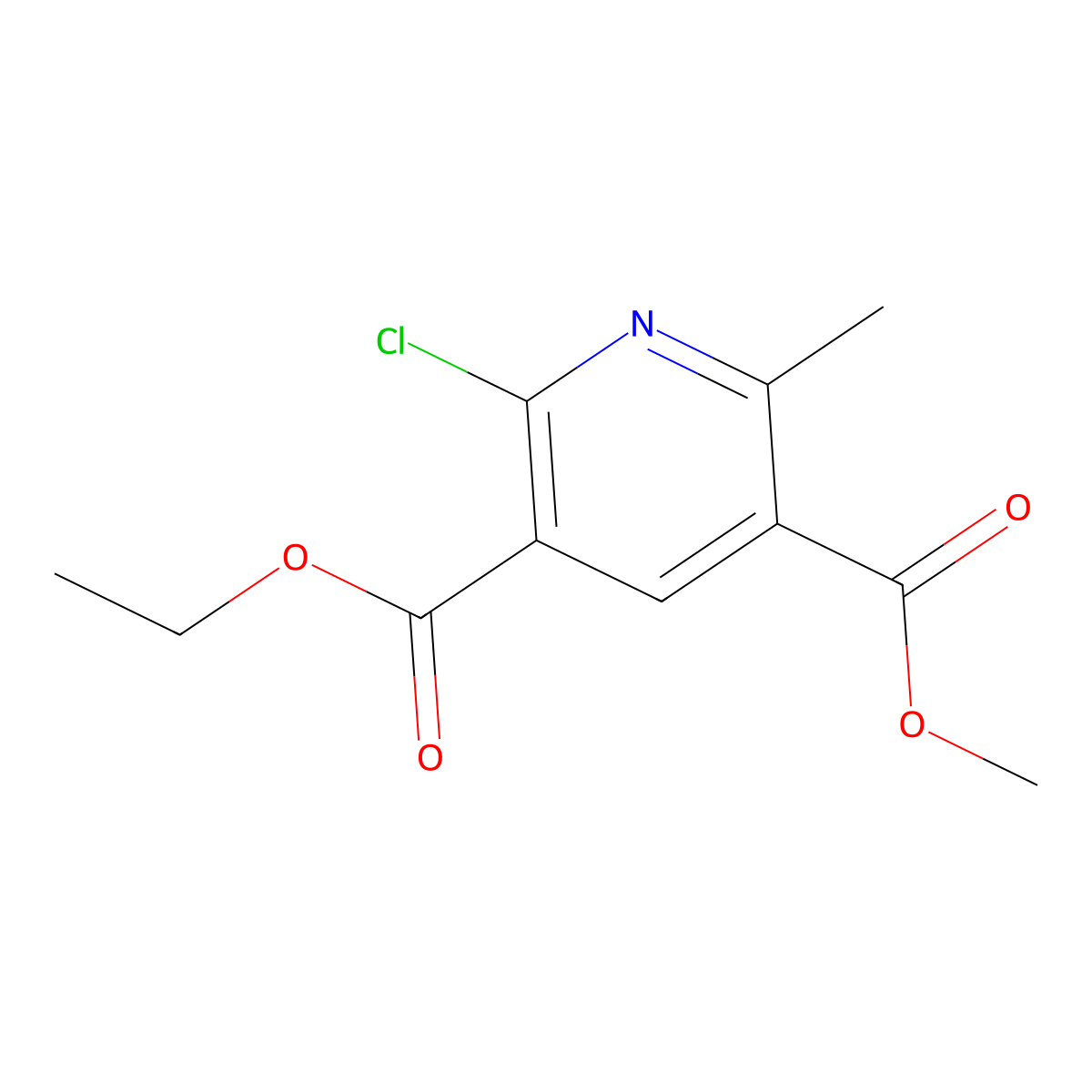 3-Ethyl 5-methyl 2-chloro-6-methylpyridine-3,5-dicarboxylate molecular structure, CAS 1239731-83-9