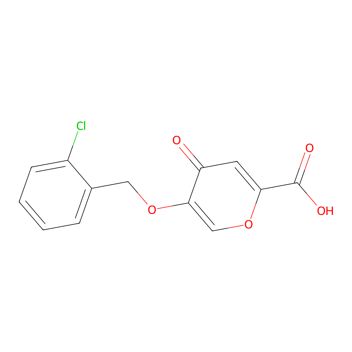 5-[(2-chlorobenzyl)oxy]-4-oxo-4H-pyran-2-carboxylic acid molecular structure, CAS 1239734-87-2