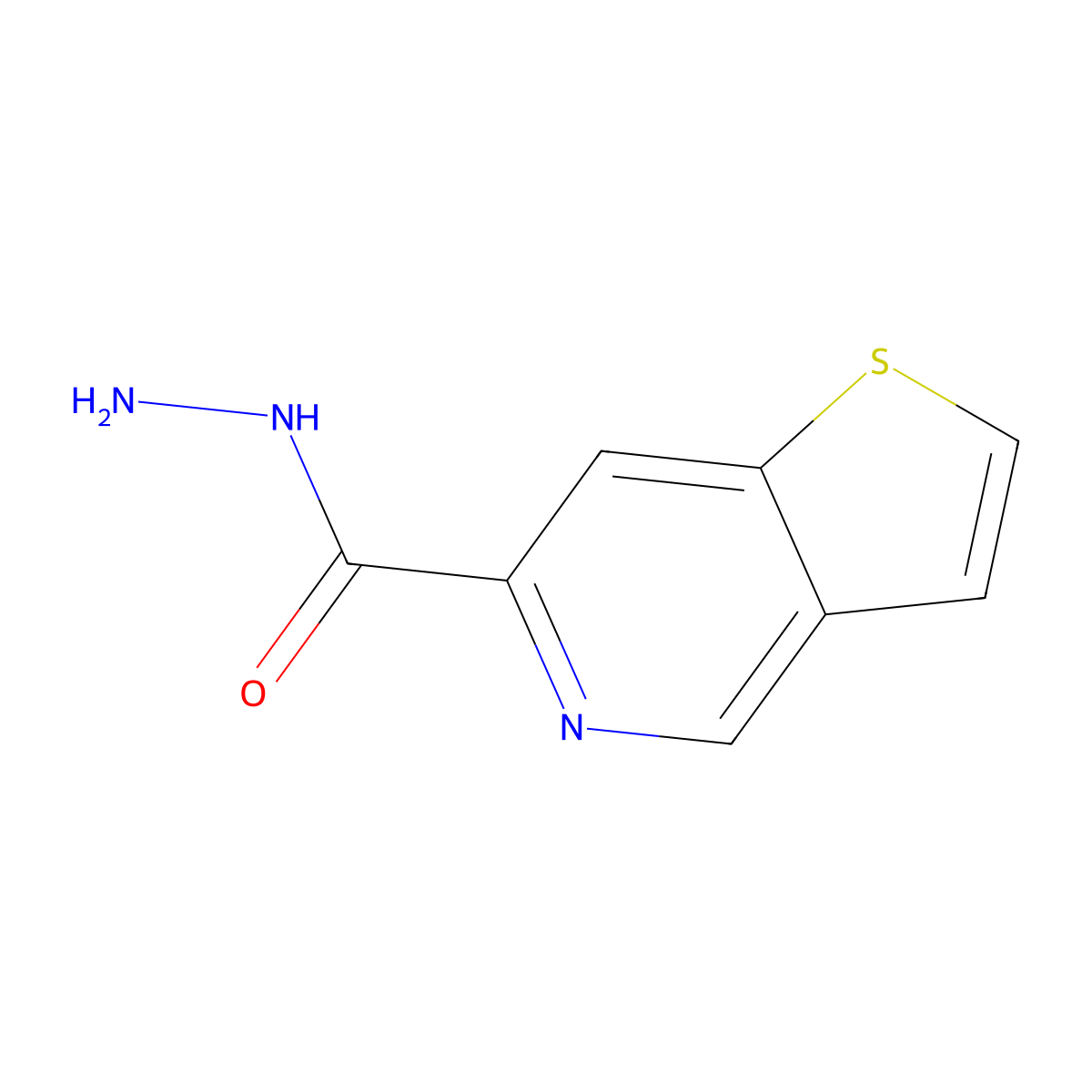 Thieno[3,2-c]pyridine-6-carbohydrazide molecular structure, CAS 1239735-00-2