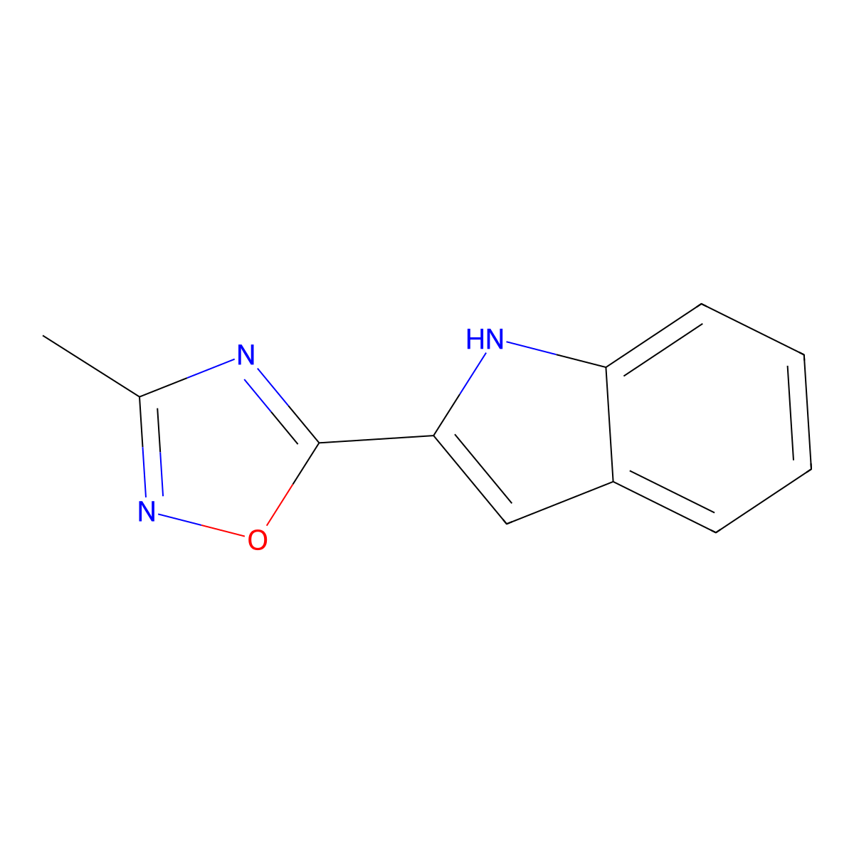 2-(3-methyl-1,2,4-oxadiazol-5-yl)-1H-indole molecular structure, CAS 1239735-68-2
