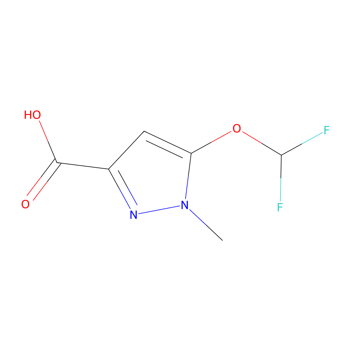 5-(difluoromethoxy)-1-methyl-1H-pyrazole-3-carboxylic acid molecular structure, CAS 1239737-39-3