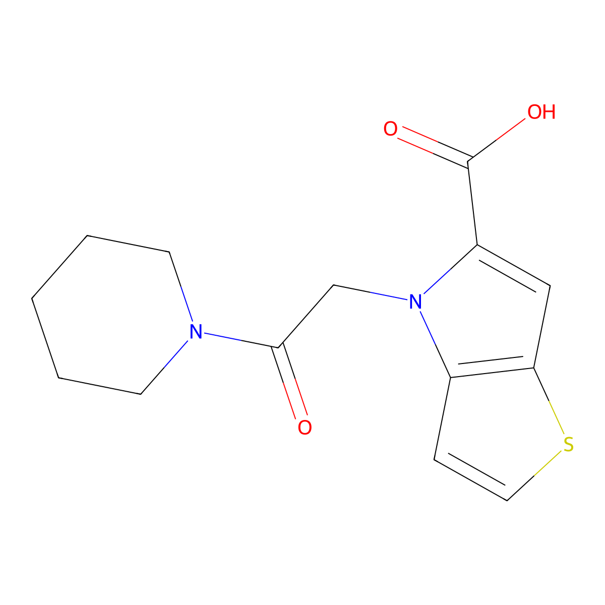 4-[2-oxo-2-(piperidin-1-yl)ethyl]-4H-thieno[3,2-b]pyrrole-5-carboxylic acid molecular structure, CAS 1239737-53-1
