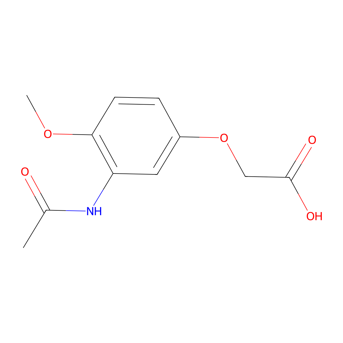 [3-(Acetylamino)-4-methoxyphenoxy]acetic acid molecular structure, CAS 1239737-58-6