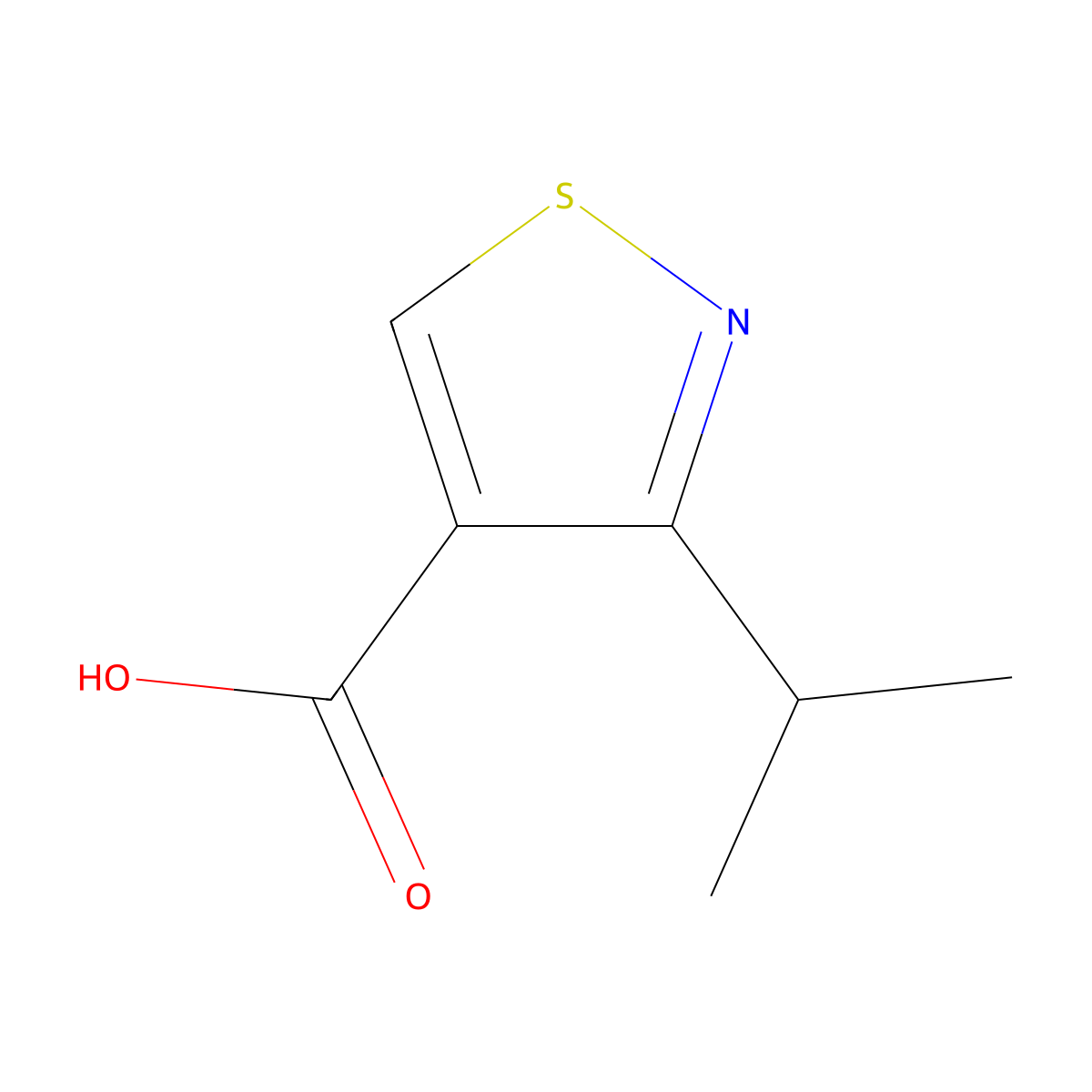 3-Propan-2-yl-1,2-thiazole-4-carboxylic acid molecular structure, CAS 1239737-63-3