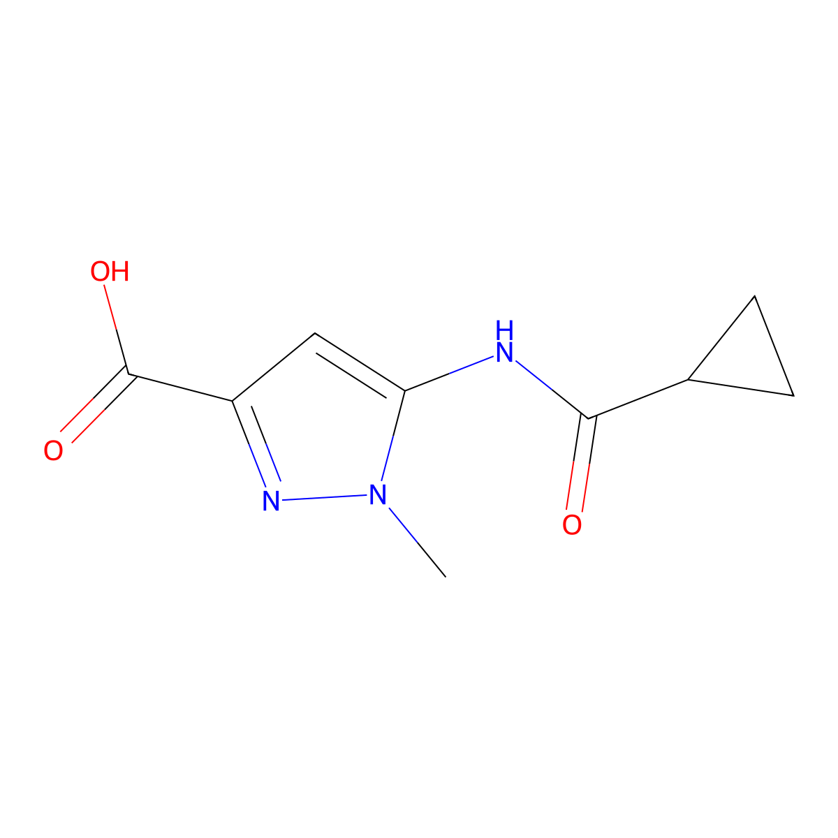 5-(Cyclopropanecarbonylamino)-1-methylpyrazole-3-carboxylic acid molecular structure, CAS 1239738-08-9