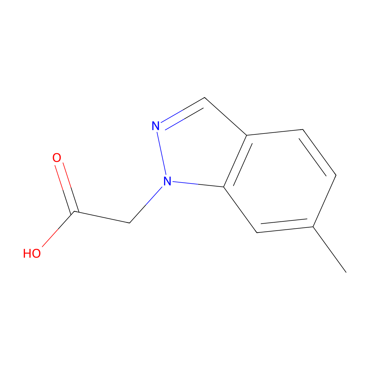 2-(6-methyl-1H-indazol-1-yl)acetic acid molecular structure, CAS 1239738-23-8