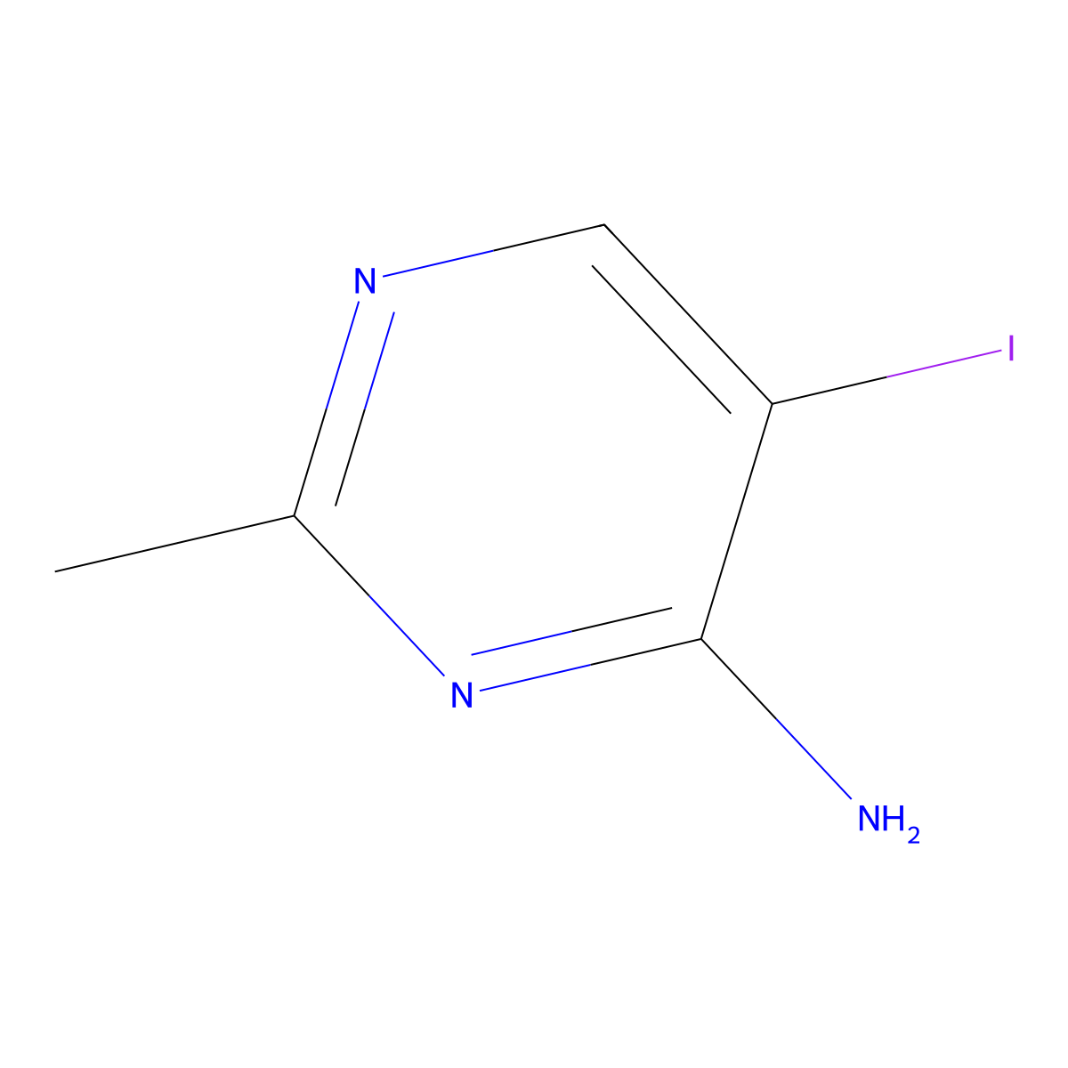 5-Iodo-2-methylpyrimidin-4-amine molecular structure, CAS 1239738-87-4