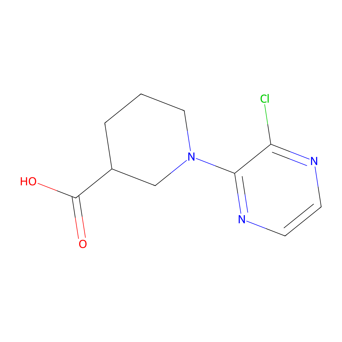 1-(3-Chloropyrazin-2-yl)piperidine-3-carboxylic acid molecular structure, CAS 1239739-21-9