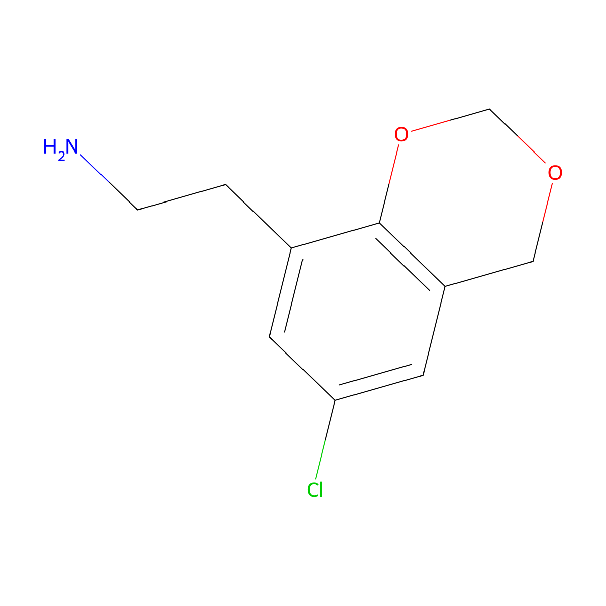2-(6-Chloro-2,4-dihydro-1,3-benzodioxin-8-yl)ethan-1-amine molecular structure, CAS 1239740-20-5