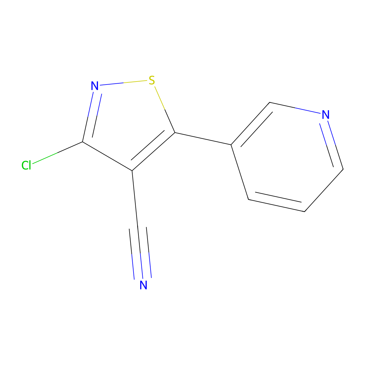 3-Chloro-5-(pyridin-3-yl)isothiazole-4-carbonitrile molecular structure, CAS 1239741-20-8