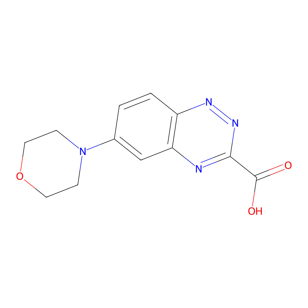 6-Morpholinobenzo[e][1,2,4]triazine-3-carboxylic acid molecular structure, CAS 1239742-13-2