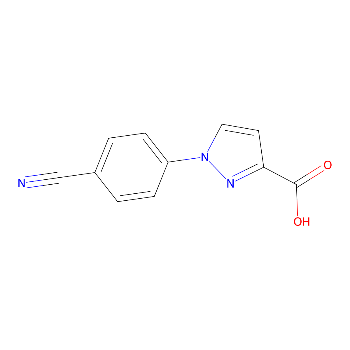 1-(4-Cyanophenyl)-1H-pyrazole-3-carboxylic acid molecular structure, CAS 1239742-64-3