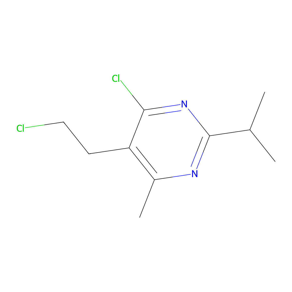 4-Chloro-5-(2-chloroethyl)-6-methyl-2-(propan-2-yl)pyrimidine molecular structure, CAS 1239746-92-9