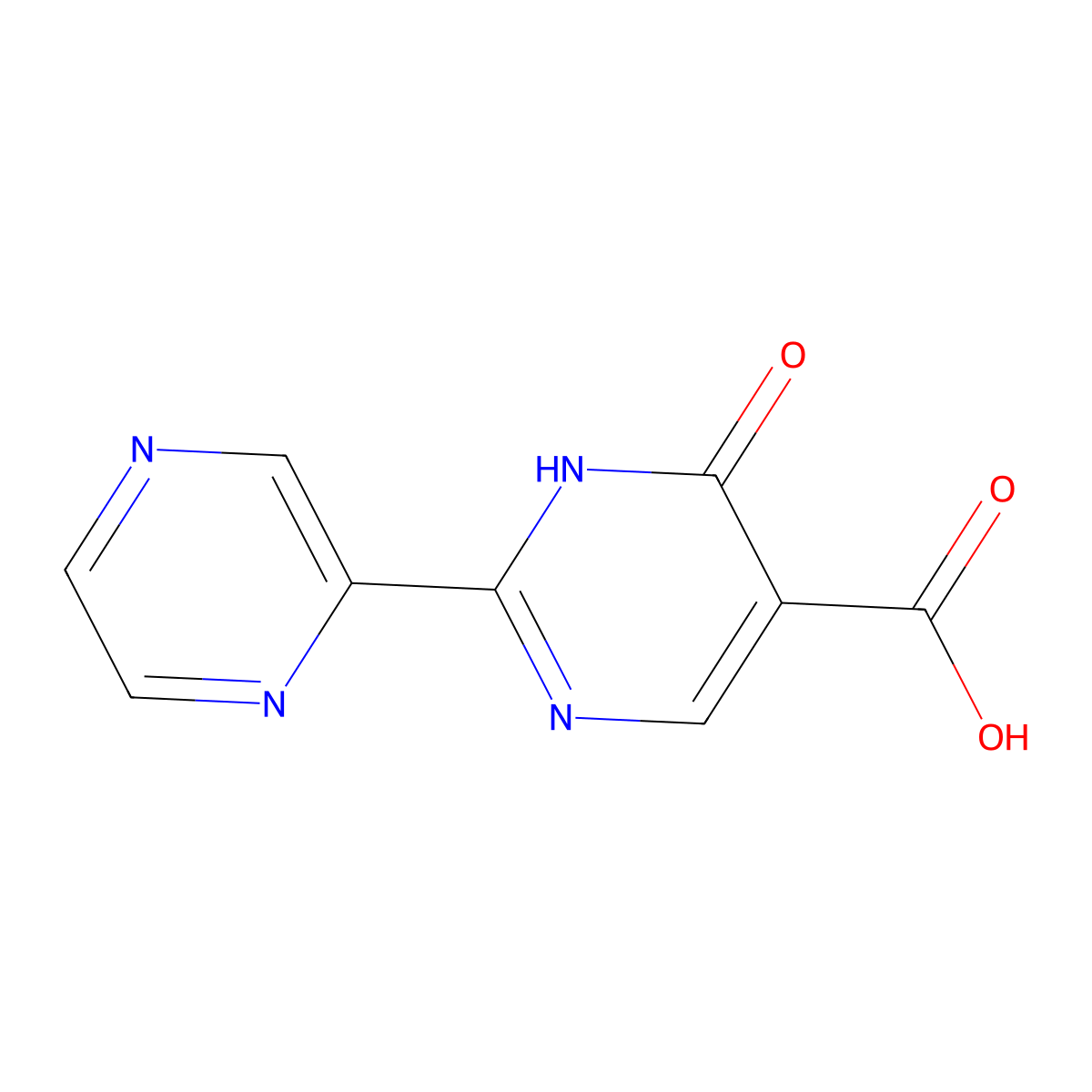 6-Oxo-2-(pyrazin-2-yl)-1,6-dihydropyrimidine-5-carboxylic acid molecular structure, CAS 1239747-64-8