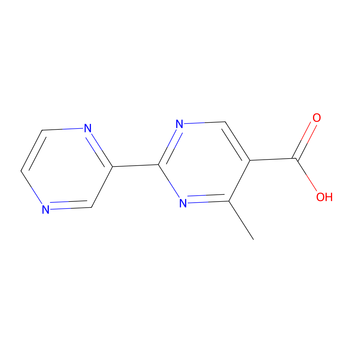 4-Methyl-2-(pyrazin-2-yl)pyrimidine-5-carboxylic acid molecular structure, CAS 1239747-74-0